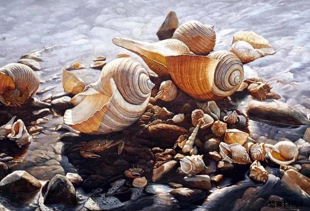 油画作品油画《潮涨潮落》